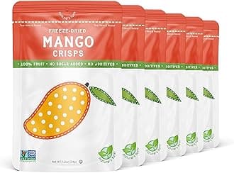 - Nature’s Turn Freeze-Dried Mango Crisps – Healthy, Gluten-Free, Crispy & Delicious, Plant-Based Snack, Ideal for Cereal, Smoothies, School Lunches, & On-the-Go, Bags of 6 (1.2 oz Each)