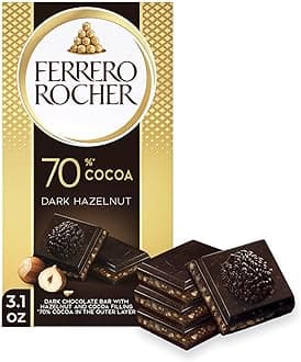 Ferrero Rocher Dark Chocolate Bar with Hazelnut Pieces, 90 grams
