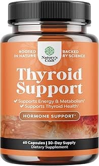 Herbal Adrenal and Thyroid Support Complex - Iodine Thyroid Supplement with L Tyrosine Bladderwrack Kelp Selenium and Ashwagandha - Mood Enhancer Energy Supplement for Thyroid Health - 60 Capsules