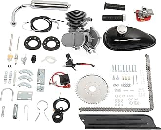 100cc Bicycle Engine Kit,2 Stroke Cycle Bicycle Gas Motorized Gasoline Engine Motor Kit,Full Set Energy Saving Bike Engine Kit for 26" 28" Bike