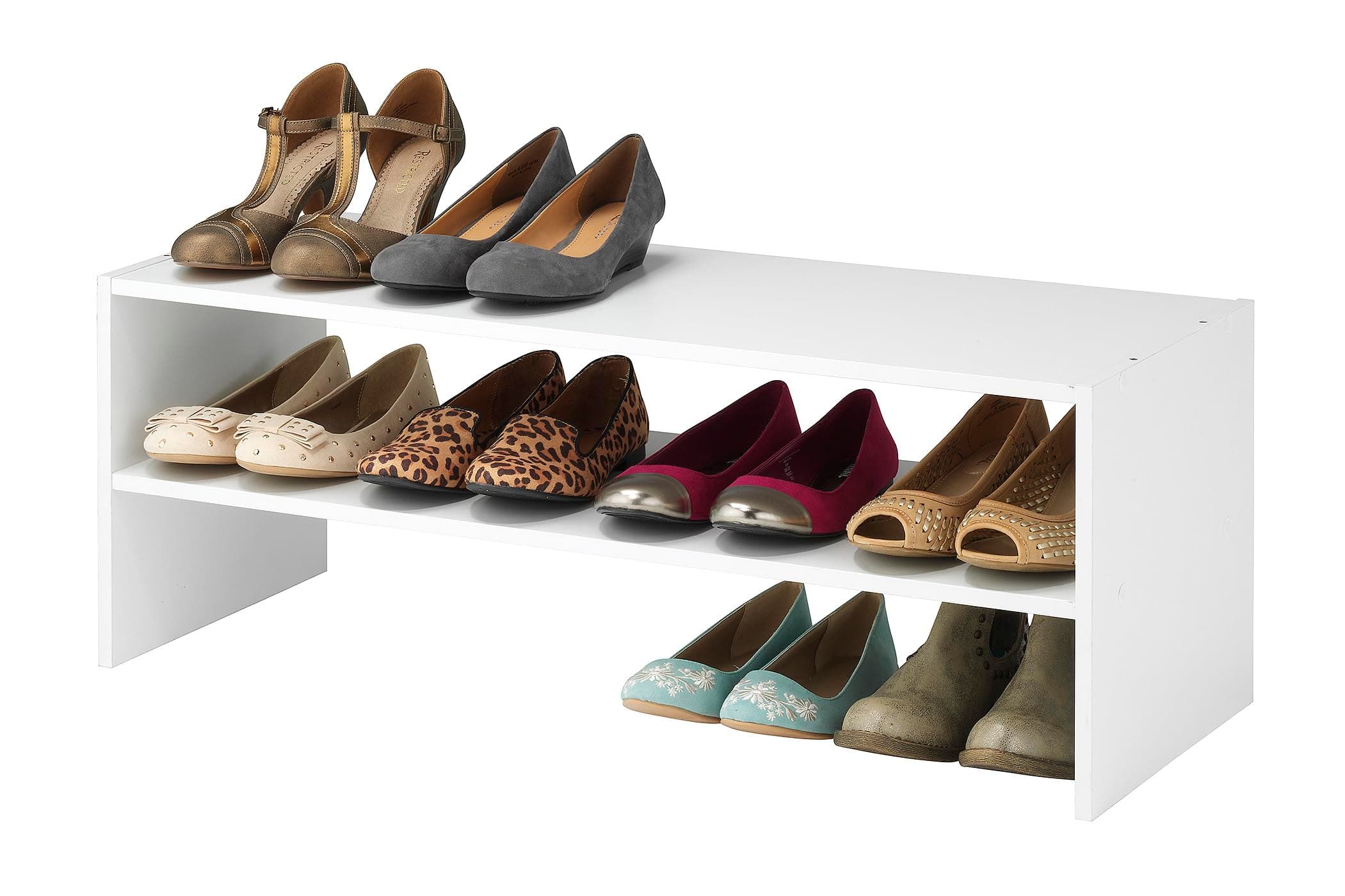 Stackable 31" Extra Wide 2-Shelf Storage Organizer, White