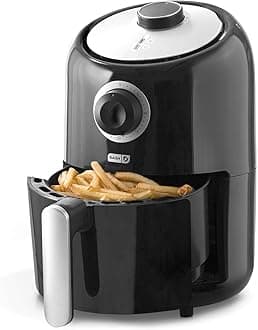 Dash Compact Air Fryer - Healthy Cooking with Auto Shut-Off Feature, Adjustable Temperature Control & Nonstick Fry Basket - Has AirCrisp® Technology - 2 Quart - Black