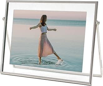 MIMOSA MOMENTS Silver Metal Floating Picture Frame (Silver, 5x7 horizontal)