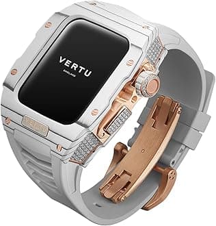 VERTU H1 Diamonds Smart Watch for Men, Mechanical Smartwatch for Android with 1.85" Sapphire Display, Answer/Make Call, Fitness Watch, Blood Oxygen, Heart Rate and 100+ Sports Modes (White/Gold)