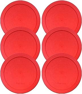 Wood Grip - Lids for Pyrex and Anchor Round Glass Containers - Lids For Pyrex Glass Containers - Replacement Lids (Red, 2 Cups, 6 Pack)