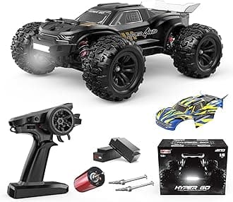 HYPER GO H16BM 1/16 RTR Brushless High Speed Electric 4X4 Off-Road Fast RC Car, Max 42mph, RC Truck, Remote Control, 2 Lipo Batteries for Adult, Compatible with 3S Lipo