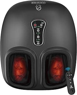 Shiatsu Foot Massager with Heat, Compression Kneading Rolling,Vibration, Remote Control,Pause Function,Feet Massage for Neuropathy,Plantar Fasciitis,Home,Office,Gifts for Dad, Mom, Presents