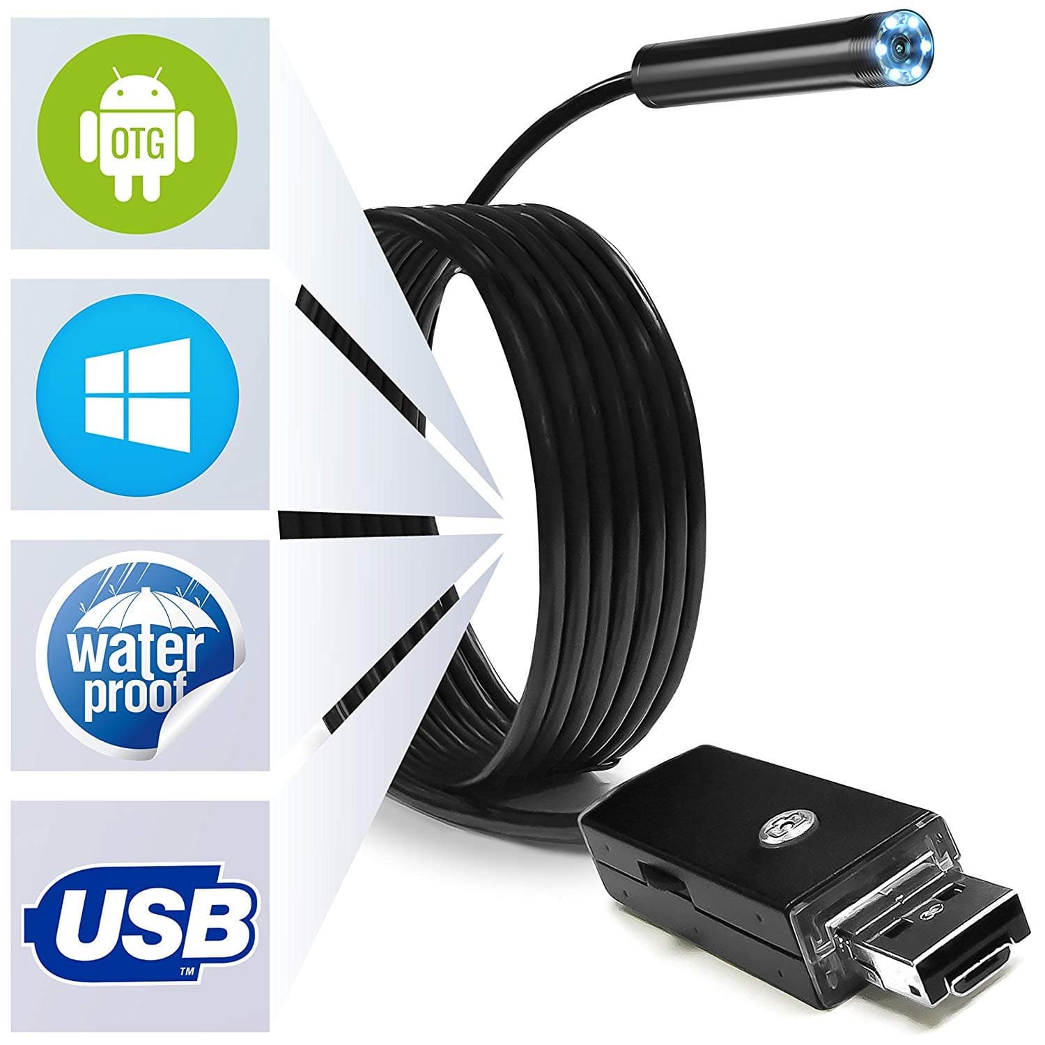 Scope camera - Endoscope Android with OTG - Inspection Scope - Android Endoscope Camera - USB Camera - Borescope Camera - Waterproof Home Automotive Vehicle Welding Digital Inspection Camera