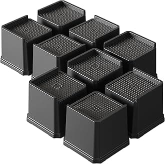 Bed Risers 4 Inch Heavy Duty 9 Pack Oversized L-Shaped Bed Furniture Elevators 1,500 lbs Lifts Up Riser for Sofa and Table