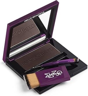 (Ombra Dark Brown) - Root Touch Up + Brow Filler, Ombra Dark Brown, Instant Grey Coverage, Fills in Brows & Thinning Hairlines, Temporary Concealing Powder, 3.84ml (60 uses)