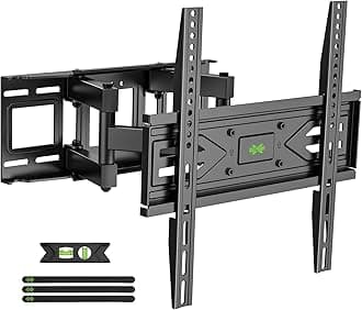 USX MOUNT Full Motion TV Wall Mount for Most 32-70 inch TVs up to 99 lbs, Wall Mount Bracket with Dual Articulating Arms, Swivel, Tilt, Max VESA 400x400mm, TV Mount Fits 12”/16” Wood Studs