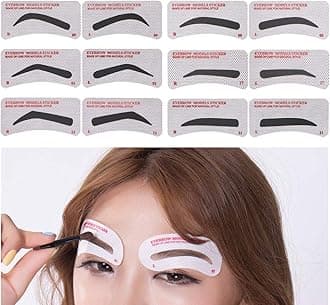 60 PCS Eyebrow Stencils 6 Styles Non-Woven Shaping Grooming Stencil Kit Eyebrow Drawing Guide Makeup Template DIY Tools For Beginners