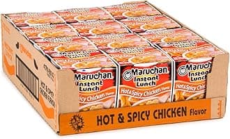 Maruchan Instant Lunch Hot & Spicy Chicken Flavor, 2.25 Oz, Pack of 12, (4178990143)