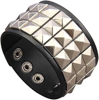 Jeilwiy Punk Leather Wristbands for Men Bracelets Handmade Wide Cuff Bangle Braided Jewelry Black Brown Adjustable - Punk Father's Gifts