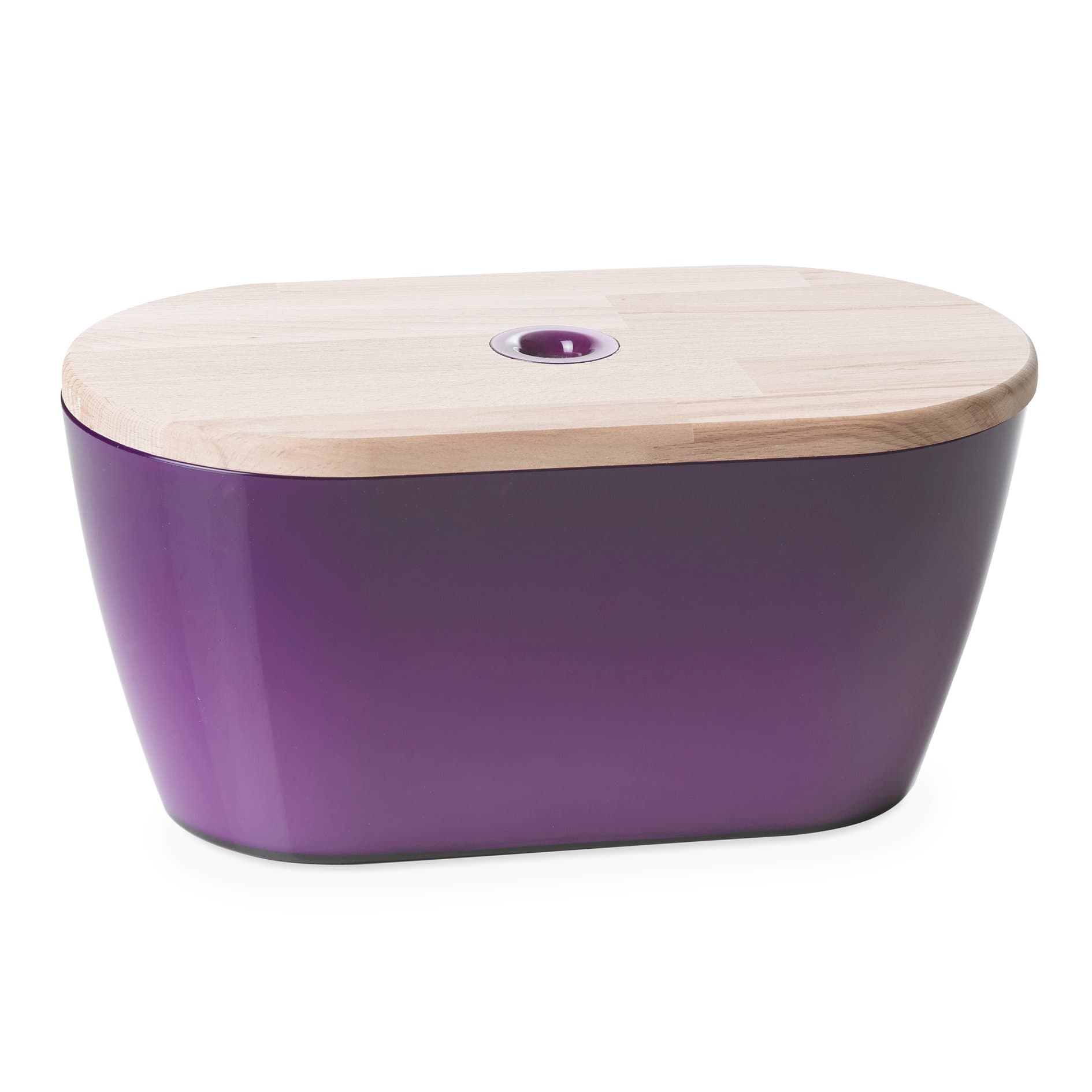 Omada Design breadbox or Container for Bread, 13.38 x 7.48 x 6.69 inch with 211.17 fl oz Capacity and lid for Cutting Board, Suitable for Preserving The Freshness of Food and Space-Saving, Woody Line