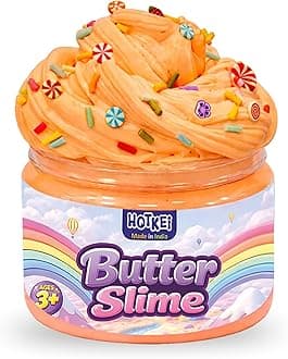 HOTKEI Orange Scented Butter Slime for Kids 3 to 10 Years Kit Set with Sprinkles Candy Charms Soft Stretchy Toy Slime Birthday Return Gift Toys for Kids Boys Girls Birthday