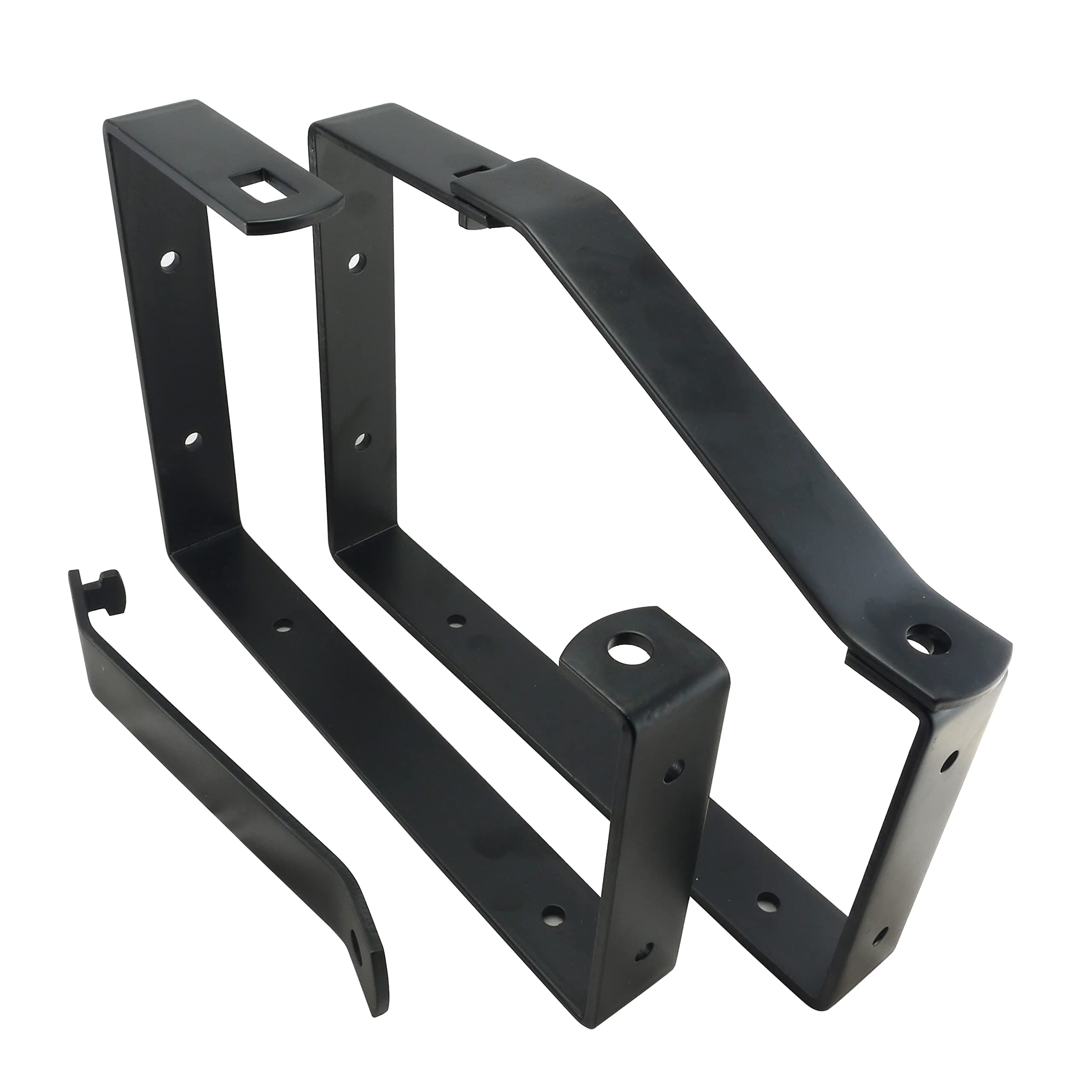 ST0555B 2 Pack Universal Lockable Wall Ladder Rack Brackets Secure Storage, Black, 170 x 235 x 30 mm