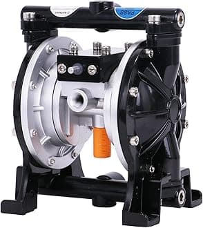 Air-Operated Diaphragm Pump Pneumatic Double Diaphragm Pump 3/8" Inlet & Outlet Transfer Pump 1/4" Air Inlet for Chemical Industrial Use (25L/min)