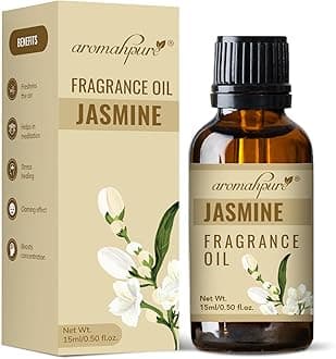 Aromahpure Fragrance Oil | 15 ml | Jasmine Aroma Oil for Home Fragrance | Best for Aromatherapy | Helps in concentration & meditation | Used in Diffusers, Candles, Air Fresheners, Soaps.