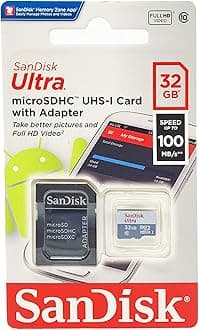 SanDiskUltra 32GB microSDHC UHS-I Card with Adapter, Silver, Standard Packaging (SDSQUNC-032G-GN6MA)