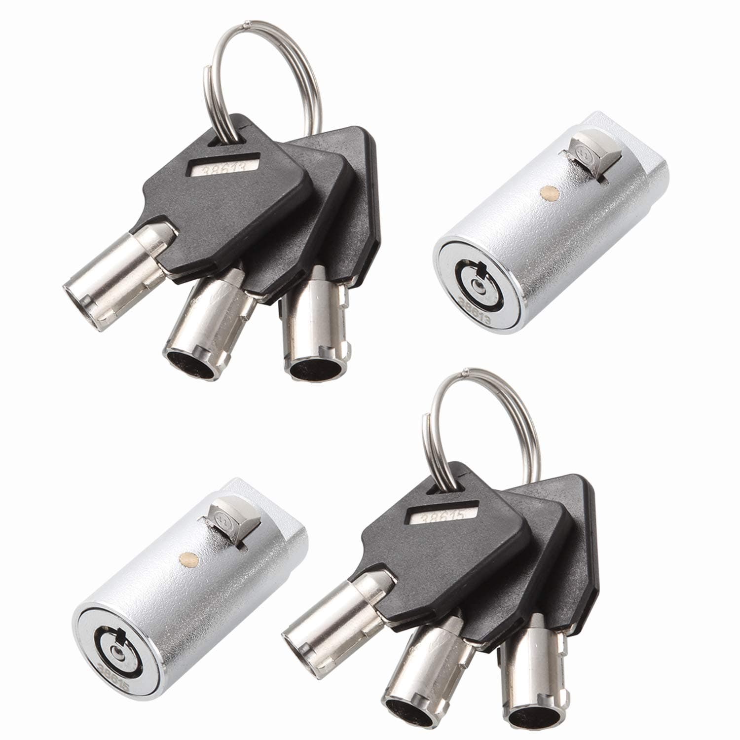 Abuff2Pcs Vending Machine Locks, High Security Vending Locks and Keys, Stainless Steel 1.47Inch Soda Machine Locks with Cylinder and Chrome Finish for Coke Machine, Candy Machine, Keyed Different