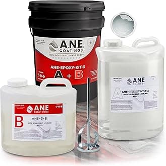 Self Leveling Epoxy Resin Kit – ANE Garage Floor Epoxy Kit Spreads Seamlessly. Durable, Industrial Grade Clear Epoxy Resin for Concrete Floors and Countertops - Clear