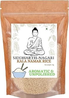 PITAAMAH Kala Namak Rice | 1kg | Aromatic Rice | Unpolished Rice | Buddha Rice | Diabetic Friendly | GI Tag | Directly from Siddharthnagar Farmers