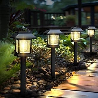 Greluna Solar Lights Outdoor,12 Pack 3000K Waterproof Auto On/Off Solar Pathway Lights for Your Garden, Landscape, Path, Yard, Patio, Driveway,Walkway Decor