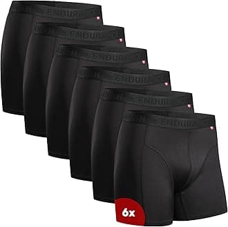 Mens Boxers, Anti Chafing Underwear, Long Leg or Regular, Sports Underwear Men, Moisture Wicking, Breathable Running Boxers, 6 Pack