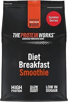 THE PROTEIN WORKS Diet Breakfast Smoothie | On The Go Breakfast | High Protein & Low Sugar | Summer Berries | 500 g