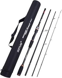 Goture Travel Fishing Rods, 4 Piece Fishing Pole with Case/Bag, Casting/Spinning Rod,Ultralight Fishing Baitcasting Rod 7ft for Saltwater Trout, Bass, Walleye, Pike