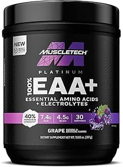 MuscleTech | Platinum Essential Amino Acids Supplement with Electrolytes | Pre-Workout Powder for Energy, Muscle Growth & Strength Builder for Men & Women | 387 grams | 30 Servings