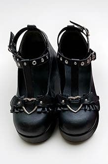 Mary Jane Shoes Women Cute Ankle Strap Platform Wedge High Heel Pumps Gothic Party Dress Shoes for Women