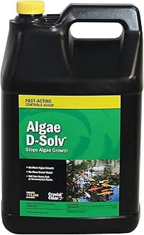 CrystalClear Algae D-Solv Pond Algae Control, Fast-Acting EPA Registered Algaecide, Use in Fountains & Outdoor Ponds Containing Koi & Other Fish, Treats 115,200 Gallons, 2.5 Gallons