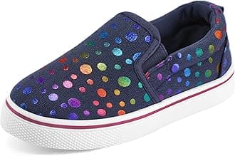 K KomForme Toddler Girls Boys Shoes Little Kids Slip on Canvas Sneakers for Running/Walking