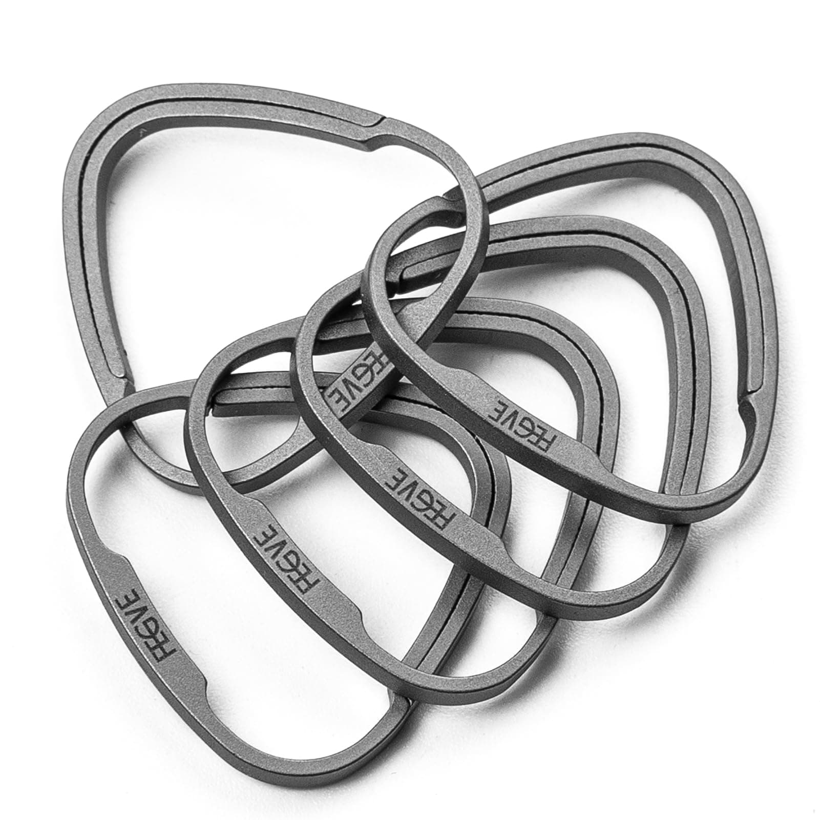 TISUR Triangle Titanium Key Rings, Small Split Keyring for Car Key Chain/Keychain/Carabiner/Dog Tags