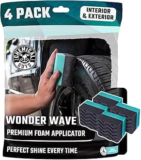 Durafoam Contoured Large Tire Dressing Applicator with Wonder Wave Black/Green (4 Pack) - Acc_300_04