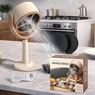 Tabletop Range Hood Exhaust, Desktop Kitchen Hood, Portable Exhaust, Cooker for Cooking Handheld Mini Smoke Extractor with Detachable Filters