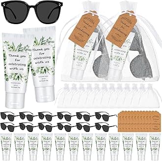 12 Sets Mini Sunscreen and Sunglasses Bulk for Wedding Party Spf30 Water Resistant Sunscreen Lotion Bulk 1oz Travel Size for Thank You Gifts Wedding Party Supplies (Eucalyptus)