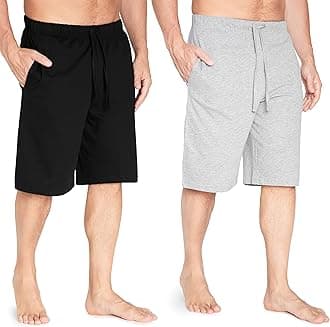 CityComfortMens Pyjama Shorts - Comfy Lounge Shorts with Pockets Pack of 2OEKO-TEX STANDARD 100