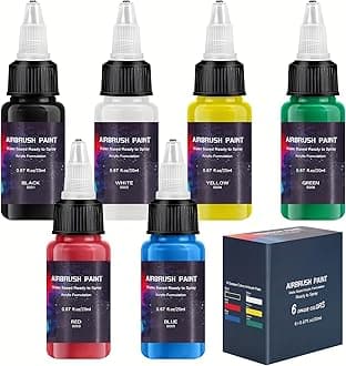 - Airbrush Paint 6 Colors, Ready to Spray Airbrush Paint Set, Water-Based Acrylic Air Brush Paints for Metal, Plastic Models, Canvas, Wood, 0.67 Fl Oz/20ml