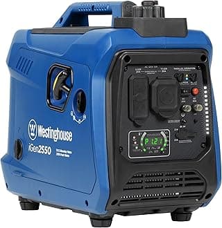 2550 Peak Watt Super Quiet & Lightweight Portable Inverter Generator, RV Ready 30A Outlet, Gas Powered, Parallel Capable, Long Run Time,Blue