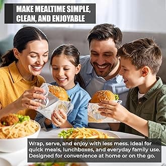 100 Pack Aluminum Foil Hamburger Bags – Grease-Resistant Burger Wrappers for Hot Sandwiches, Paninis, BBQ, Pretzels & More – BPA-Free, Disposable Takeout Food Sleeves by C&S Event Supply Co.