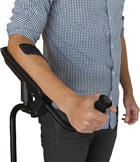 KMINA Elbow Crutches for Adults (x1 Unit, Right), Ergonomic Adjustable Forearm, Comfy Handles, Adults, Patented - Made in Europe - KMINA PRO
