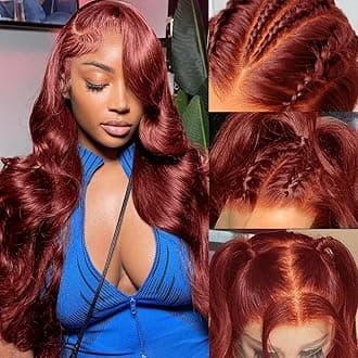 Reddish Brown Lace Front Wigs Human Hair 13x6 Body Wave Lace Front Wig 180% Density #33 Glueless Wigs Human Hair with Baby Hair Pre Plucked 24 Inch