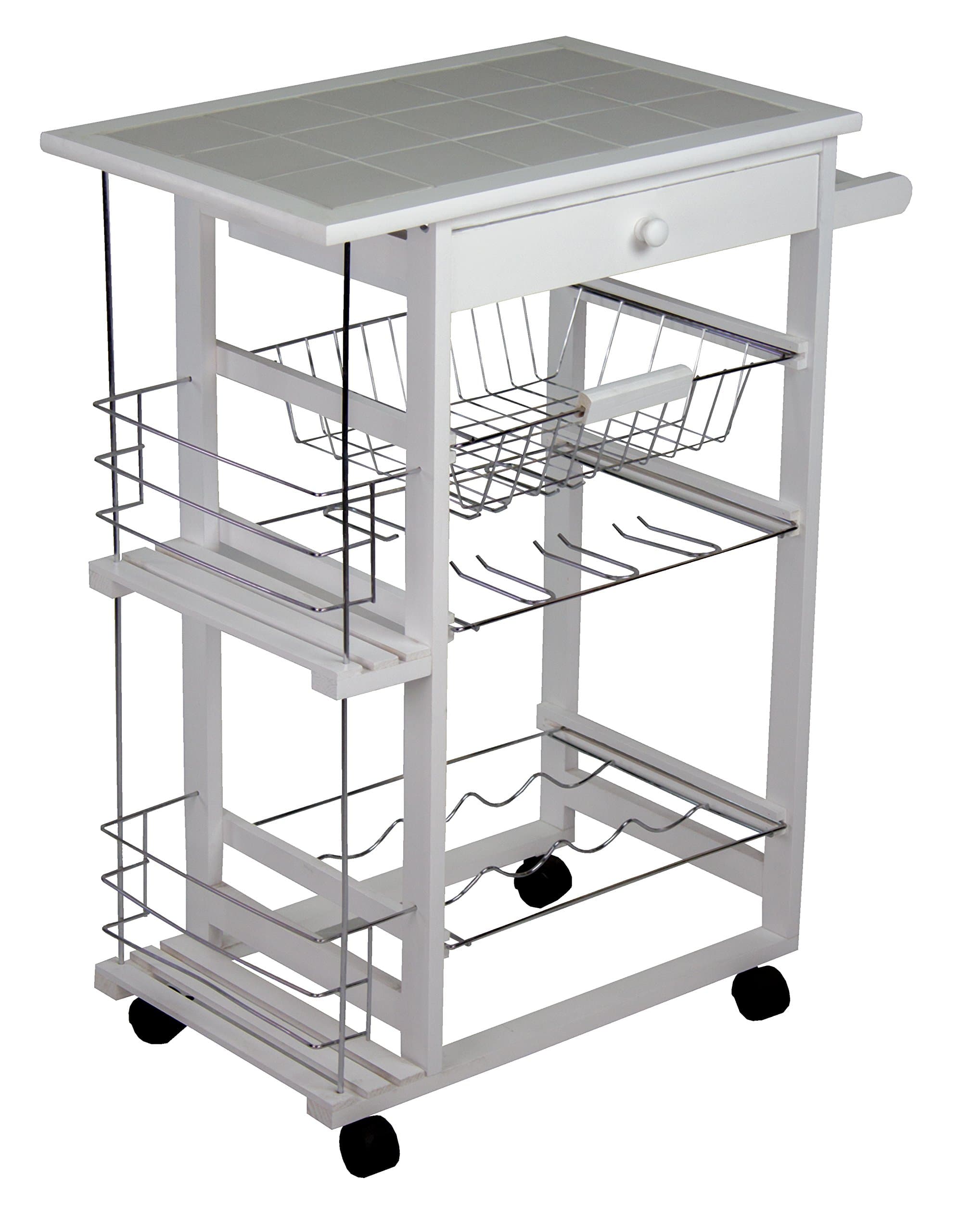 Rolling Bar with Wine Racks