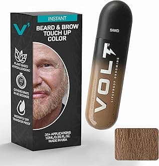 VOLT Grooming Temporary Instant Beard Color for Men, Quick Drying Plant-Based Brush On Beard, Hair, Mustache & Eyebrow Color, Safe for Sensitive Skin, Sand Blonde, 1 Pack, Up to 35 Applications
