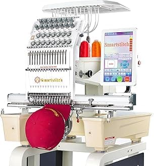 Smartstitch S-1501 Ultra Embroidery Machine with 15 Needles, 1200SPM Max Speed, 12" Touch Screen, Wifi available, 20"x14" Embroidery Area, Beast Machine Embroidering Cap, Hat, Structured Hats and more