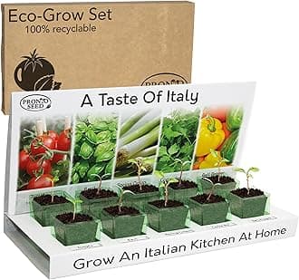 Pronto Seeds Grow Your Own Italian Style Herbs & Vegetables Kit - 5 Easy-to-Grow Seed Varieties - Indoor Gardening Gift Set - Sustainable Eco-Friendly Kit for Beginners
