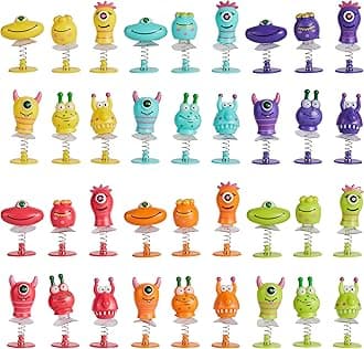 THE TWIDDLERS 36 Monster Spring Jump Up Pop Up Toys for Kids, 6cm - Birthday Party Favours, Goody Bag Fillers and Toy Gift Set, Classroom Prizes